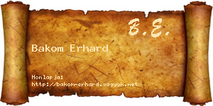 Bakom Erhard névjegykártya